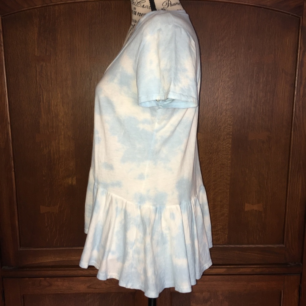 ❤️TIE DYED DAYDREAMER LA RUFFLE BOTTOM TEE T SHIRT CLOUDS - Picture 7 of 13